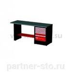 5192014 USAG 519 RC2/H2 Верстак однотумбовый высокий, шесть выдвижных ящиков, чёрно-красный