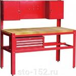 TSG5932 Big Red Верстак с 3-мя выдвижными ящиками с дер. столешницей,с защитным экраном
