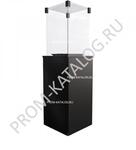 Газовый уличный обогреватель мощностью 8-10 кВт Kratki PATIO/G31/37MBAR/CZ - черное стекло, с пультом ДУ