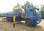 Бортовой КамАЗ 65117 с кму Soosan 746