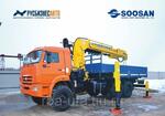 КМУ КАМАЗ 43118-3078-46+SOOSAN SCS866 в.у. + буровая уст..+борт сталь 6м.