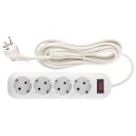 Удлинитель бытовой серия EF, с заземлением и выключателем, 4 м, 4 розетки, 10 A Stern