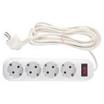 Удлинитель бытовой серия EF, с заземлением и выключателем, 3 м, 4 розетки, 10 A Stern
