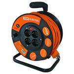 Удлинитель силовой на катушке TDM SQ1301-0535 УКз16-004 40 м 4 розетки с заземлением ПВС 3х1,5 3500 Вт 16А IP20