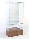 Витрина стеклянная quot;истра подиумquot; №111 (без дверок, задняя стенка - зеркало), Орех