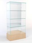 Витрина стеклянная quot;истра подиумquot; №111 (без дверок, задняя стенка - зеркало), Бук Бавария