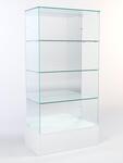 Витрина стеклянная quot;истра подиумquot; №111 (без дверок, задняя стенка - зеркало), Белый