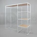 Вешало с полками и перекладинами Л135 Белое