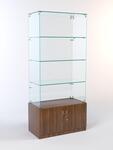 Витрина стеклянная quot;истраquot; №105 (без дверок, задняя стенка - стекло), Орех