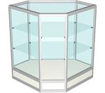 Прилавок угловой из алюминиевого профиля 90x70x70см белый (арт.vs33aw)