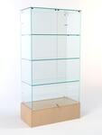 Витрина стеклянная quot;истра подиумquot; №9 (с дверками, задняя стенка - стекло), Бук Бавария Витрина стеклянная quot;истра подиумquot; №9 (с дверками, задняя стенка - стекло), Бук Бавария
