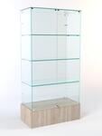 Витрина стеклянная quot;истра подиумquot; №9 (с дверками, задняя стенка - стекло), Дуб Сонома Витрина стеклянная quot;истра подиумquot; №9 (с дверками, задняя стенка - стекло), Дуб Сонома