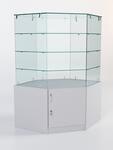 Витрина стеклянная quot;истраquot; островная №207 (без дверки, фасад - стекло), Серый