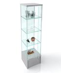 Шкаф-витрина для магазина с подиумом серый 191x45x45см (арт.vs450pс)