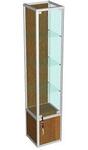 Витрина из профиля с накопителем (cтенка дсп) цвет орех 200x40x40см (арт.vs250dр)