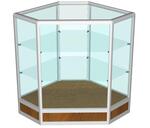 Прилавок угловой из алюминиевого профиля 90x70x70см орех (арт.vs33aр)