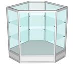 Прилавок угловой из алюминиевого профиля 90x70x70см серый (арт.vs33aс)