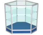 Прилавок угловой из алюминиевого профиля 90x70x70см синий (арт.vs33ab)