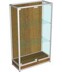Витрина из профиля с подиумом (cтенка дсп) цвет орех 150x90x40см (арт.vs201dр)