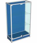 Витрина из профиля с подиумом (cтенка дсп) цвет синий 150x90x40см (арт.vs201db)