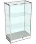 Витрина из профиля с подиумом (cтенка стекло) цвет белый 150x90x50см (арт.vs301б)