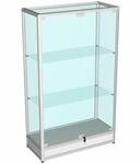 Витрина из профиля с подиумом (cтенка стекло) цвет серый 150x90x40см (арт.vs201sс)