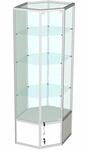 Витрина из профиля угловая (cтенка дсп) цвет белый 200x61x61см (арт.vs253dw)