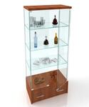 Витрина с ящиком-накопителем 191x68x45см цвет орех (арт.vs700nр)