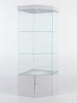 Витрина стеклянная quot;истраquot; угловая №13 пятигранная (с дверкой, задние стенки - стекло), Серый Витрина стеклянная quot;истраquot; угловая №13 пятигранная (с дверкой, задние стенки - стекло), Серый