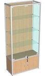 Витрина из из алюминиевого профиля (cтенка дсп) цвет бук 200x90x40см (vs251dбук)