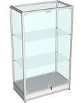 Витрина из профиля с подиумом (cтенка стекло) цвет серый 150x90x50см (арт.vs301с)