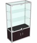 Витрина из алюминиевого профиля венге cтенка стекло 150x90x40см