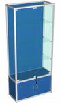 Витрина из из алюминиевого профиля (cтенка дсп) цвет синий 200x90x40см (vs251db)