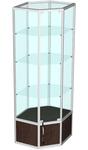 Витрина из профиля угловая (cтенка стекло) цвет венге 200x61x61см (арт.vs253sвн)