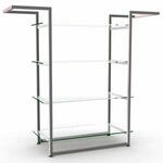 NK 205.MDF \ Стеллаж с 2-я вешалами и полками МДФ 3с пленкой ПВХ1ё