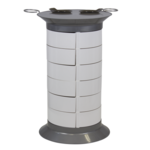 GiroCo Doble silver Парикмахерская тележка, ящики белые GiroCo Doble silver Парикмахерская тележка, ящики белые