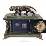 Часы-сейф из мрамора с тигром