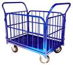 Платформенная тележка с бортами из трубки (ТБ 5) пневмо колеса 218 мм