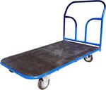 Тележка платформенная с резиновым противоскользящим покрытием (ТПР 10) чугунные колеса 200мм Тележка платформенная с резиновым противоскользящим покрытием (ТПР 10) чугунные колеса 200мм