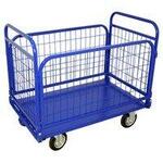 Тележка платформенная с сетчатыми бортами и складными ручками (700х1200) тсрс 5 125 (с набором колес) Rusklad