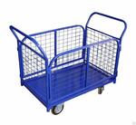Тележка платформенная с сетчатыми бортами ТС-7 (800х1400мм) синяя, без колес