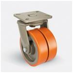 Поворотные большегрузные колесные опоры со сдвоенными колесами и платформенным креплением EJ01 VBP 200 Поворотные большегрузные колесные опоры со сдвоенными колесами и платформенным креплением EJ01 VBP 200