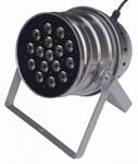 EURO DJ LED PAR 64-9W/45 Светодиодный прожектор, RGB, 16 светодиодов мощностью 9 Вт (3-в-1), угол раскрытия луча 45°, LED-дисплей, звуковая активация, авто, Master/Slave, DMX-512