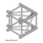 Dura Truss DT 44-C21-L90 Узел стыковочный 2-х лучевой, 90гр, алюминиевый, сечение 400х400мм, длина сторон 500см. Труба 50х2. Вес 5,7кг