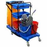 Тележка уборочная OfficeClean Professional ведра 2*20л, 2*11л, отжим, держ. д/мешка, мешок, 2поддона ( Артикул 265255 )