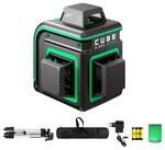 Лазерный уровень самовыравнивающийся ADA instruments CUBE 3-360 GREEN PROFESSIONAL EDITION (А00573) со штативом