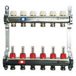 Коллекторная группа STOUT - 1quot; на 5 контуров 3/4quot; (расходомеры, клапананы, сливные краны) SMS-0927-000005