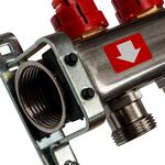 Коллекторы и коллекторные группы Stout Коллектор из нержавеющей стали с расходомерами, с клапаном вып. воздуха и сливом 5 вых. Коллекторы и коллекторные группы Stout Коллектор из нержавеющей стали с расходомерами, с клапаном вып. воздуха и сливом 5 вых.