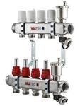 Коллекторный блок из нержавеющей стали со встроенными расходомерами Valtec на 4 выхода