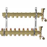 Комплект коллекторов Danfoss FHF-9 set с кронштейнами и воздухоотводчиками 9 контуров